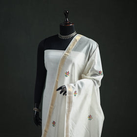 Handloom Chanderi Silk Handpainted Madhubani Dupatta with Zari Border 17