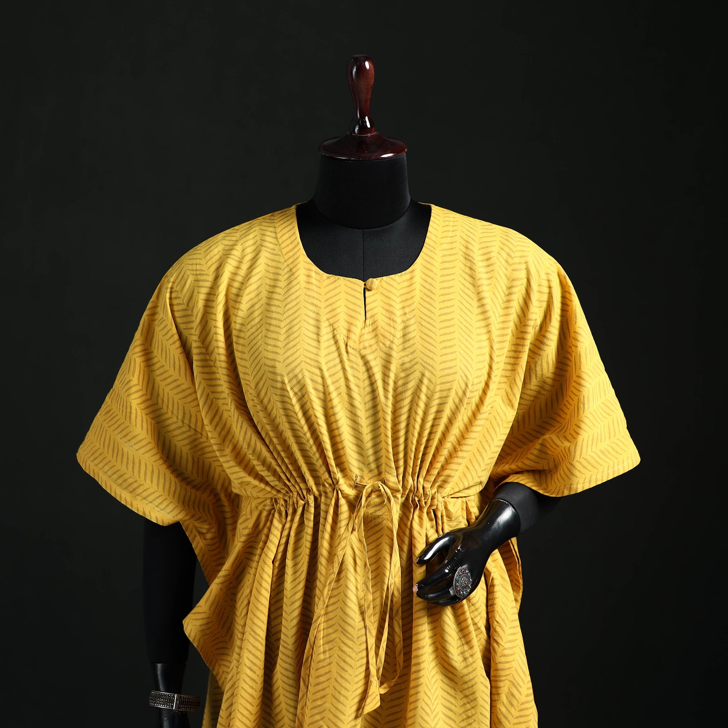 Akola Hand Block Print Natural Dyed Cotton Kaftan (Short) 41