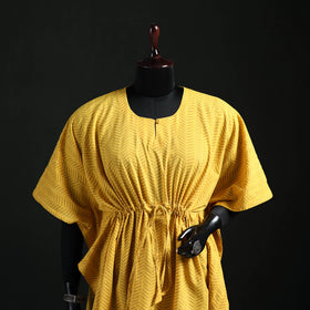 Akola Hand Block Print Natural Dyed Cotton Kaftan (Short) 41