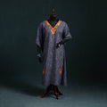 Blue - Kashmiri Aari Hand Embroidered Cotton Kaftan (Long) 52