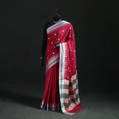 Ilkal Weave Thread Work Silk Cotton Saree with Chikki Paras Border 03