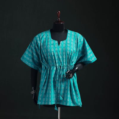 Akola Hand Block Print Natural Dyed Cotton Kaftan (Short) 42