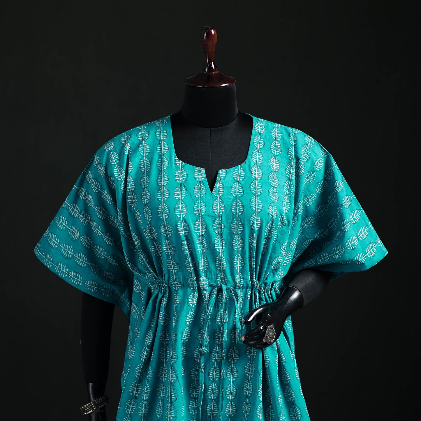 Akola Hand Block Print Natural Dyed Cotton Kaftan (Short) 42