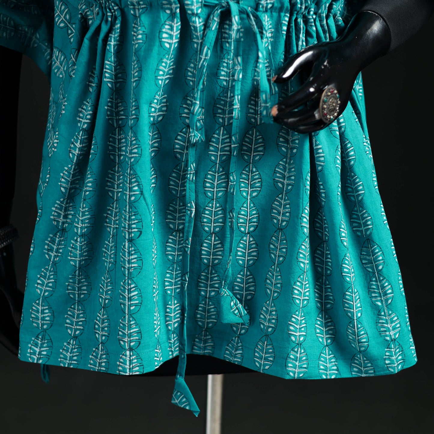Akola Hand Block Print Natural Dyed Cotton Kaftan (Short) 42