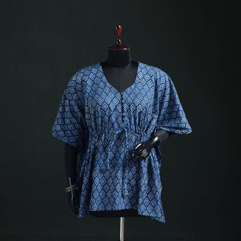 Akola Hand Block Print Natural Dyed Cotton Kaftan (Short) 43