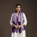  Purple Tie & Dye Gajji Silk Shibori Stole