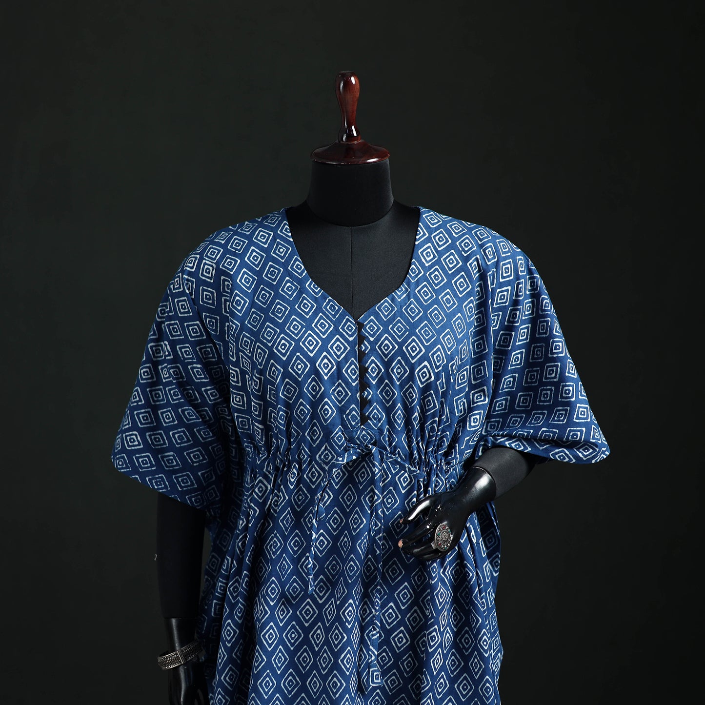 Akola Hand Block Print Natural Dyed Cotton Kaftan (Short) 43