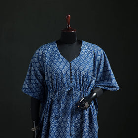 Akola Hand Block Print Natural Dyed Cotton Kaftan (Short) 43