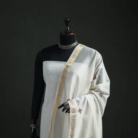 Handloom Chanderi Silk Handpainted Madhubani Dupatta with Zari Border 20