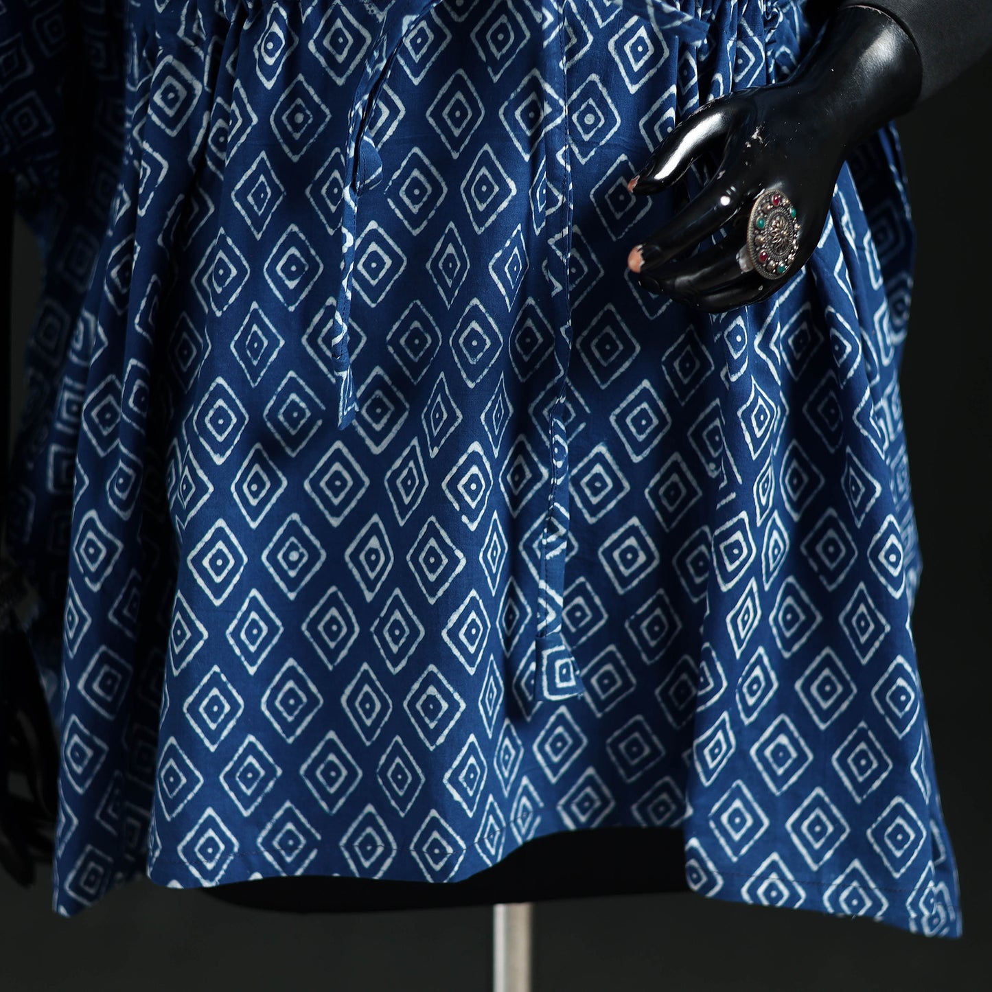 Akola Hand Block Print Natural Dyed Cotton Kaftan (Short) 43