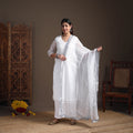 Sequin Work Plain Kota Doria Cotton Suit Set with Lace Work Dupatta for Women 05