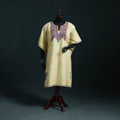 Kashmiri Kashida Hand Embroidered Cotton Kaftan (Medium) 54