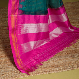 Green - mercerized cotton zari checks ilkal saree