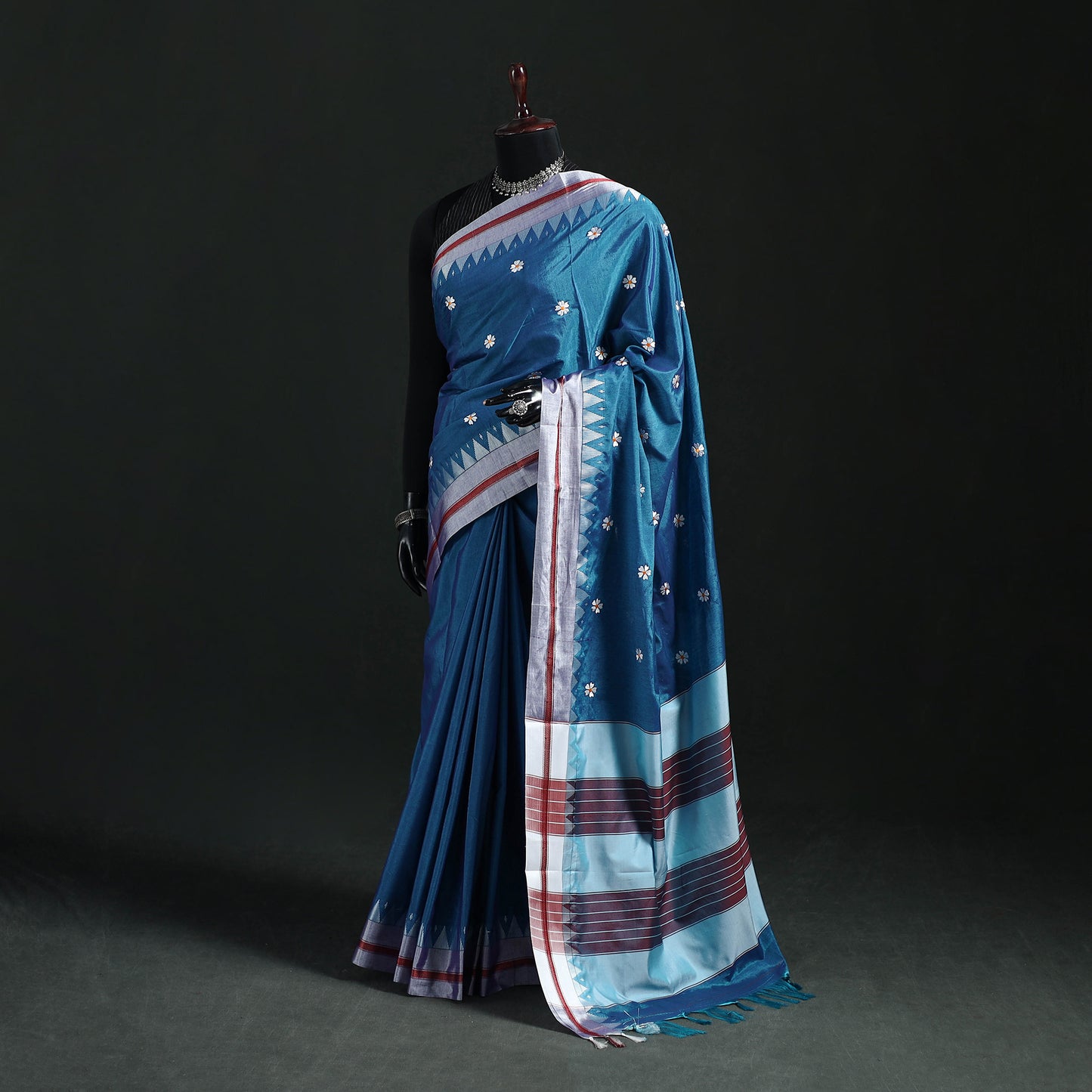 Ilkal Weave Thread Work Silk Cotton Saree with Chikki Paras Border 05