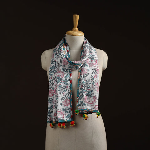 Hand Block Print Cotton Sanganeri Stole 18