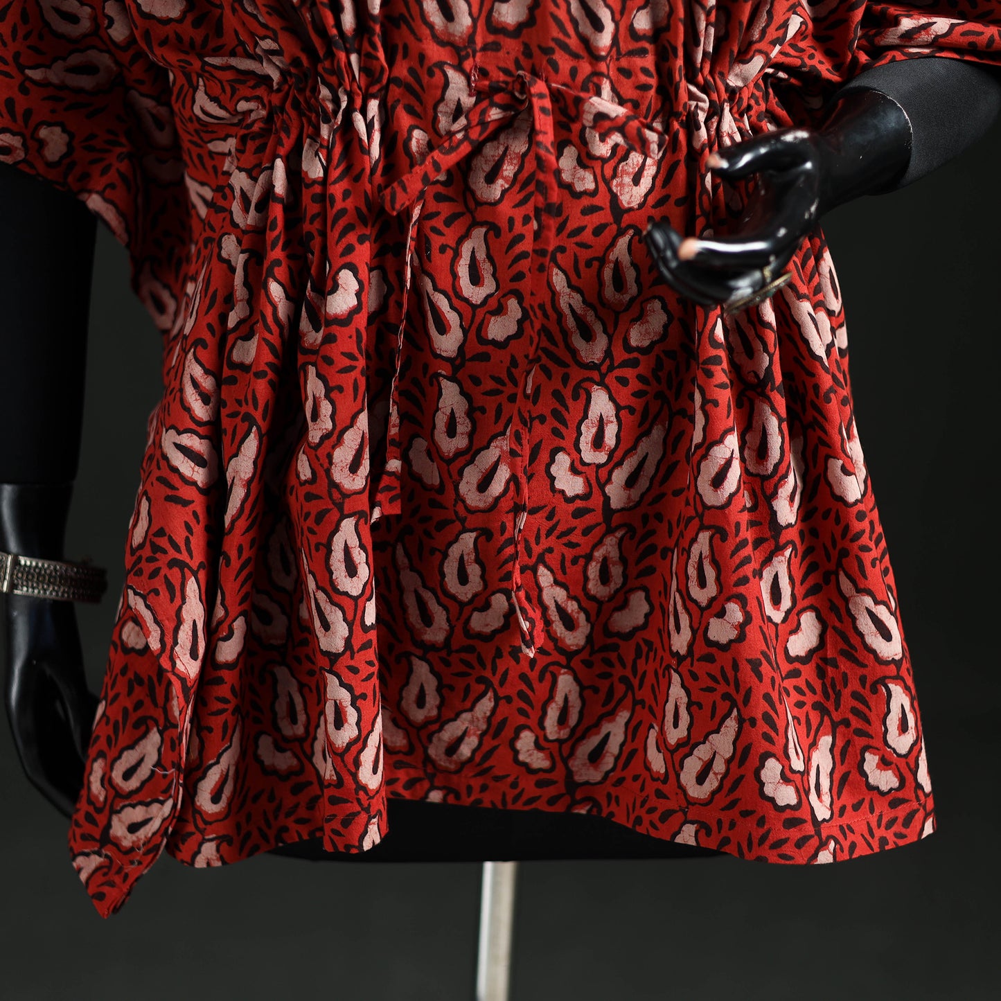 Akola Hand Block Print Natural Dyed Cotton Kaftan (Short) 44