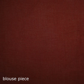 Maroon - Nazaakat Kota Doria Cotton Plain Saree with Blouse Piece & Earrings 01