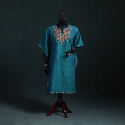 Kashmiri Kashida Hand Embroidered Cotton Kaftan (Medium) 55