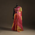 Multicolor - Kota Doria Cotton Leheriya Tie-Dye Saree with Blouse Piece & Earrings 03