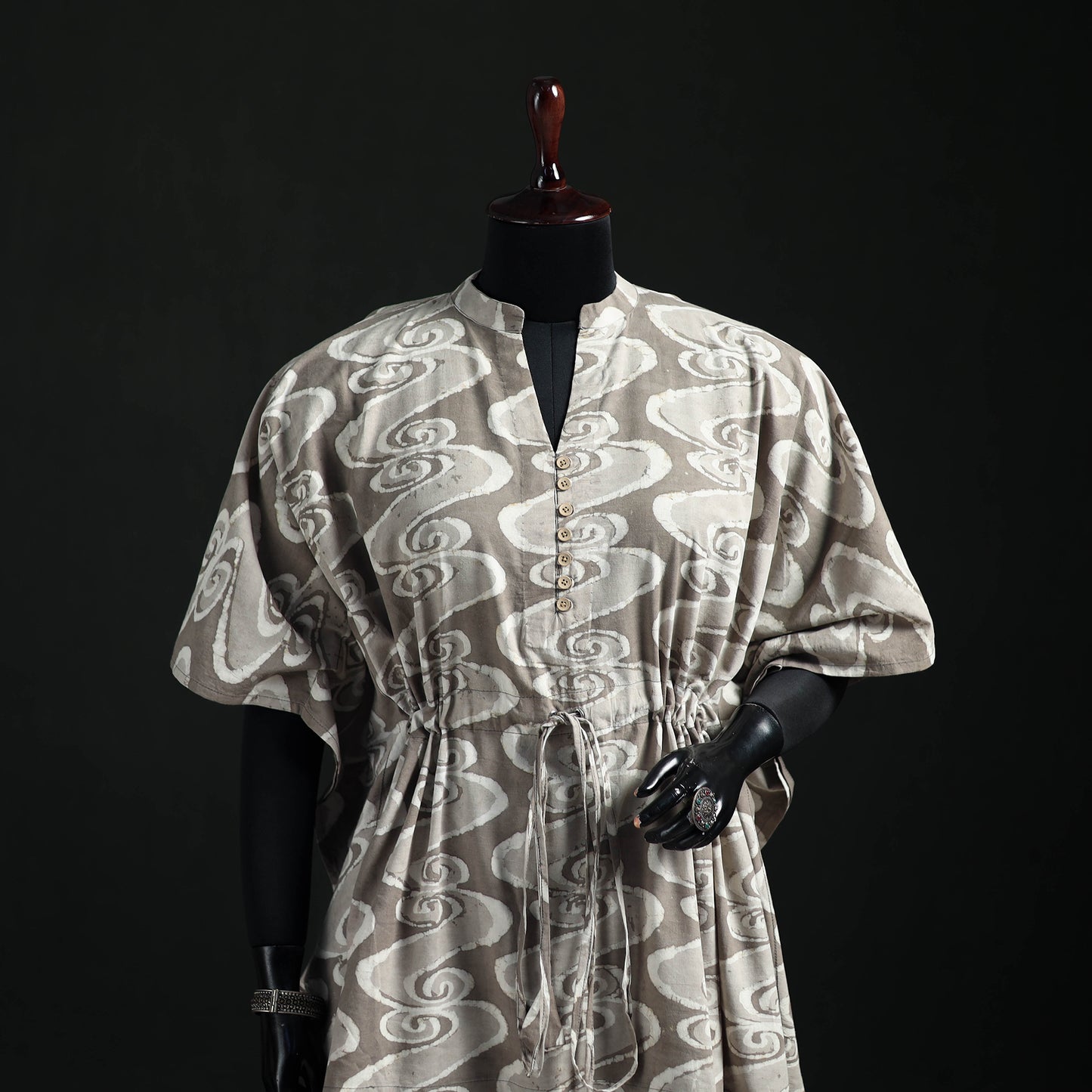 Akola Hand Block Print Natural Dyed Cotton Kaftan (Short) 45