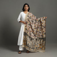 Beige - Printed Silk Cotton Kalamkari Dupatta 29