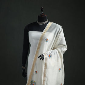 Handloom Chanderi Silk Handpainted Madhubani Dupatta with Zari Border 23