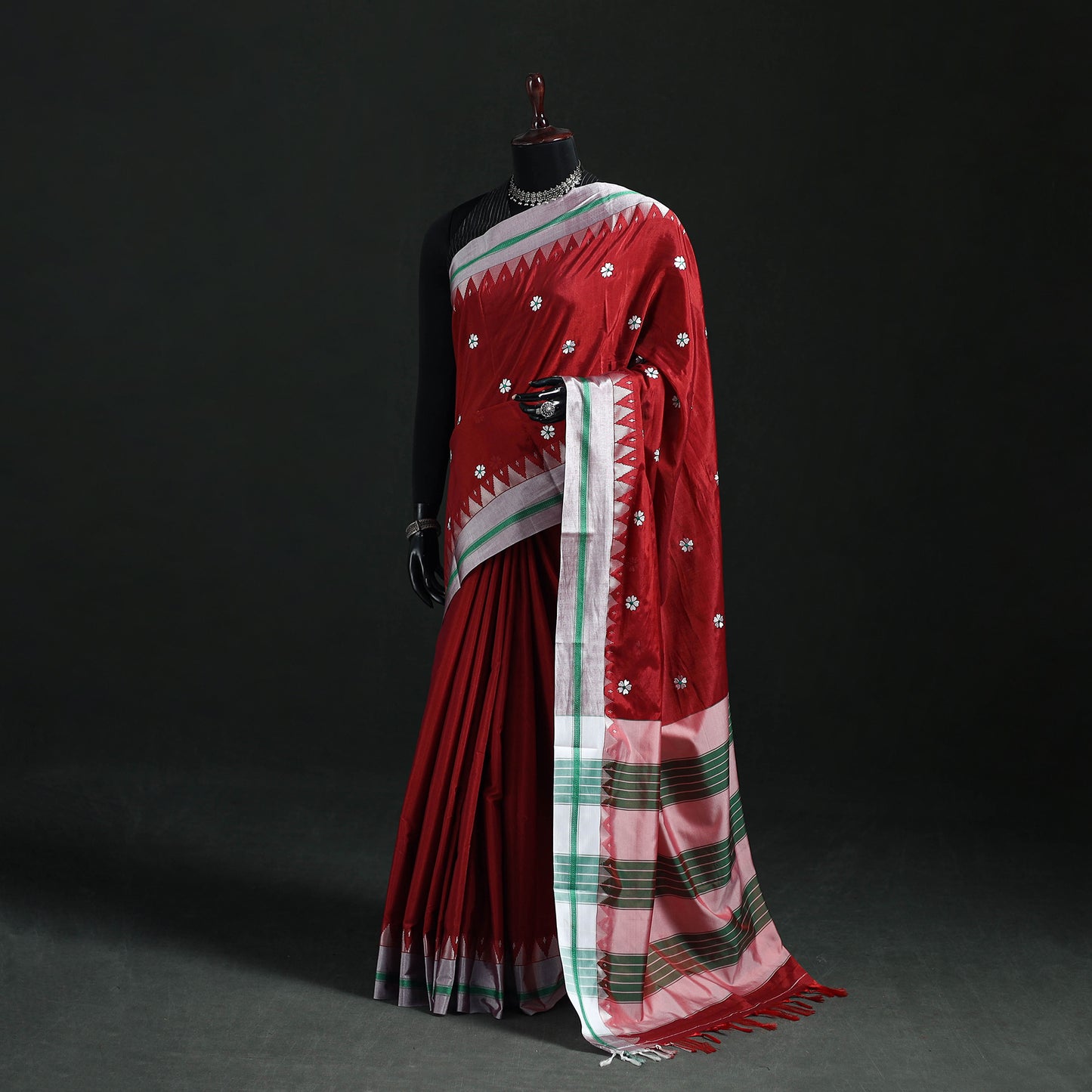 Ilkal Weave Thread Work Silk Cotton Saree with Chikki Paras Border 07