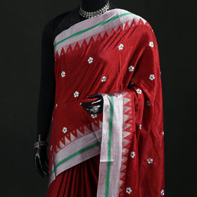 Ilkal Weave Thread Work Silk Cotton Saree with Chikki Paras Border 07