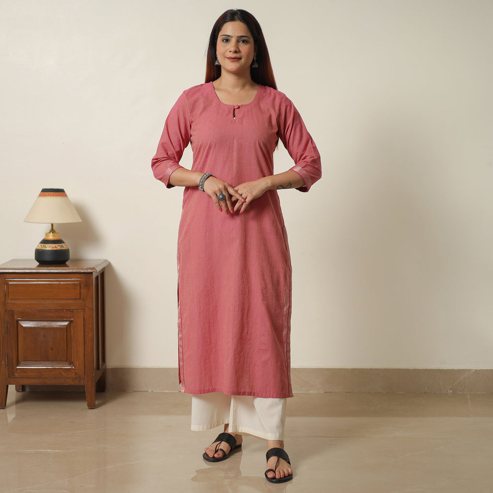 Pink - Dharwad Cotton Straight Kurta 07