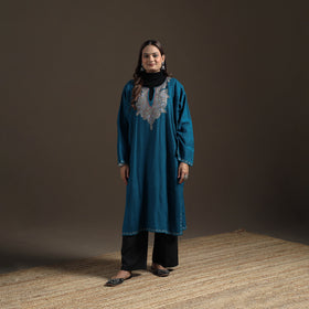 Kashmiri Sozni Hand Embroidered Handwoven Merino Wool Pheran 07
