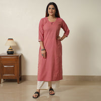 Pink - Dharwad Cotton Straight Kurta 07