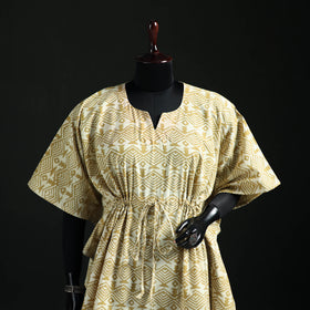 Akola Hand Block Print Natural Dyed Cotton Kaftan (Short) 46