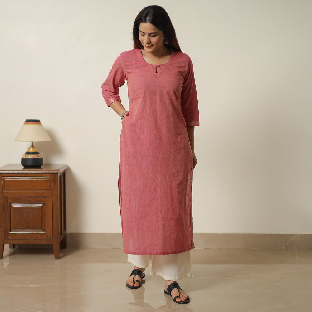 Pink - Dharwad Cotton Straight Kurta 07