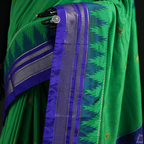Ilkal Weave Kasuti Work Silk Cotton Zari Border Saree with Blouse Piece 08