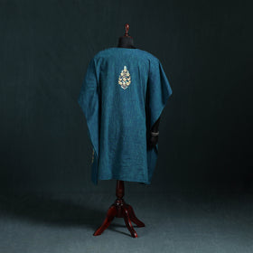 Blue - Kashmiri Kashida Hand Embroidered Cotton Kaftan (Medium) 56