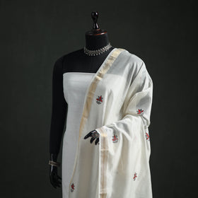 Handloom Chanderi Silk Handpainted Madhubani Dupatta with Zari Border 26
