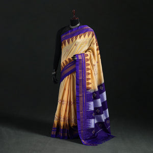 Ilkal Weave Kasuti Work Silk Cotton Zari Border Saree with Blouse Piece 09