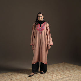 Kashmiri Sozni Hand Embroidered Handwoven Merino Wool Pheran 09