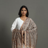 Brown - Chanderi Silk Handloom Kalamkari Print Dupatta 32