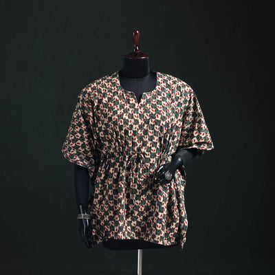 Akola Hand Block Print Natural Dyed Cotton Kaftan (Short) 48