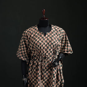 Akola Hand Block Print Natural Dyed Cotton Kaftan (Short) 48