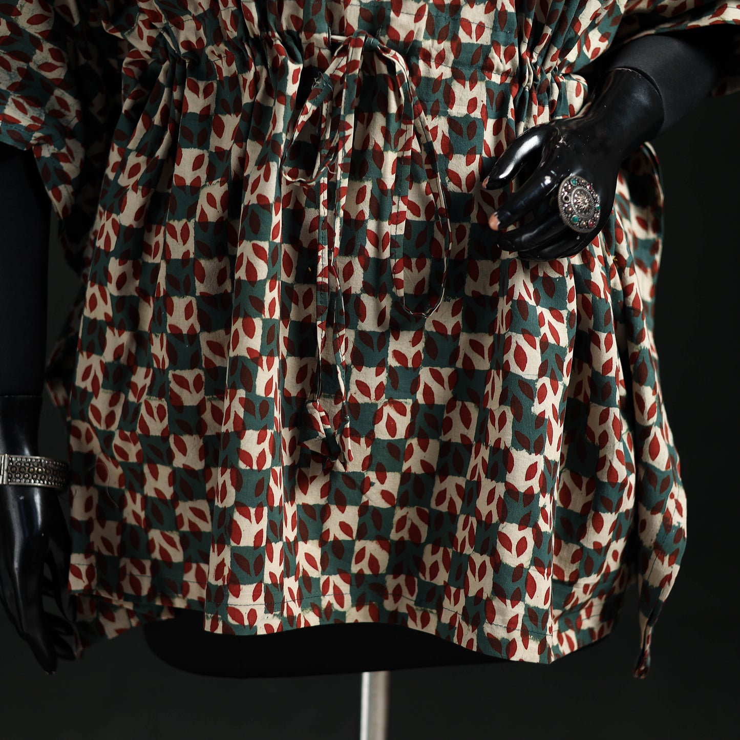 Akola Hand Block Print Natural Dyed Cotton Kaftan (Short) 48