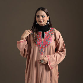 Kashmiri Sozni Hand Embroidered Handwoven Merino Wool Pheran 09