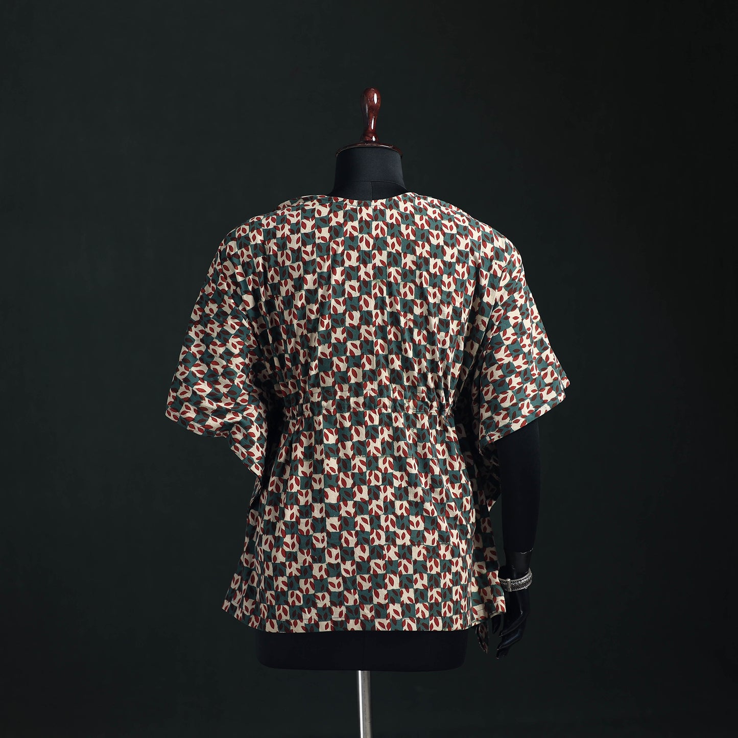 Akola Hand Block Print Natural Dyed Cotton Kaftan (Short) 48