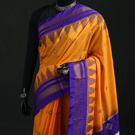 Ilkal Weave Kasuti Work Silk Cotton Zari Border Saree with Blouse Piece 10