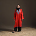 Red - Kashmiri Aari Hand Embroidered Handwoven Merino Wool Pheran 10