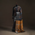 Black - Traditional Pochampally Ikat Handwoven Pure Silk Pattu Saree with Rudraksha Border 18