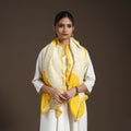Yellow - tie & dye gajji silk shibori stole 08 - handcrafted