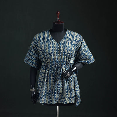 Akola Hand Block Print Natural Dyed Cotton Kaftan (Short) 50