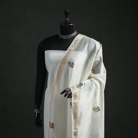 Handloom Chanderi Silk Handpainted Madhubani Dupatta with Zari Border 29